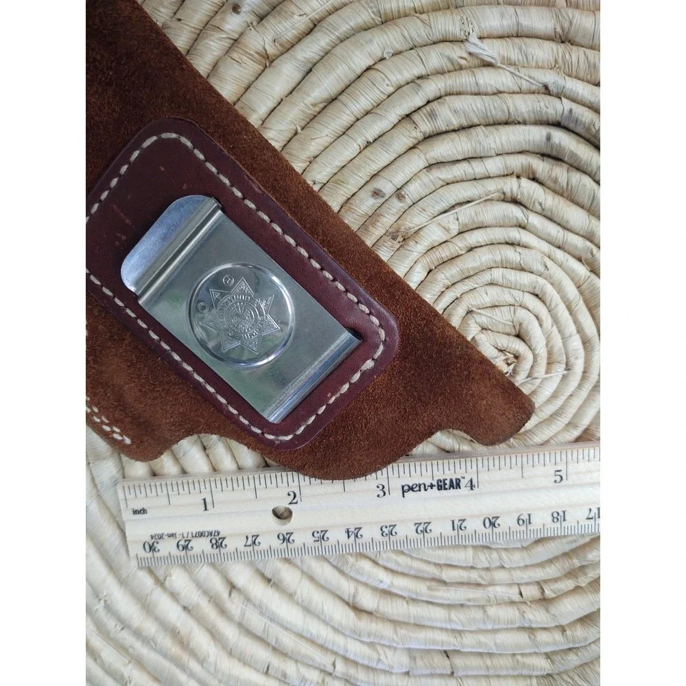 Vintage Bianchi Holster Gunleather Suede Leather Pistol Holder Belt Clip